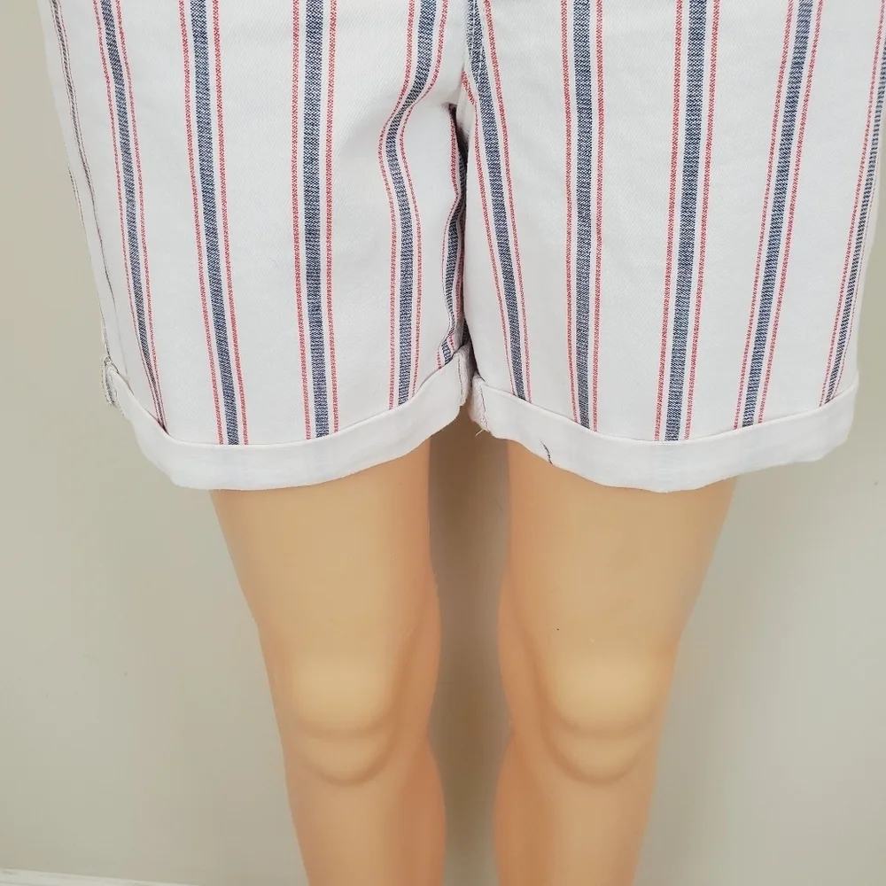 Old Navy Button Fly Folded Leg Stripe Jeans Shorts